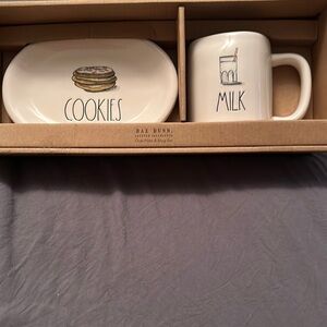 New in box. Rae Dunn Milk and Cookies Set